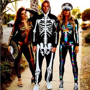 Iridescent Skeleton Bodysuit Costume - Tipsy Elves